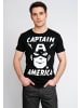 Logoshirt T-Sirt Captain America - Portrait in schwarz