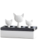 Wenko Keramik Luftbefeuchter - 3 Katzen in Weiß, (B) 8,5 x (H) 15,5 x (L) 22 cm