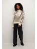 Kaffe Strickpullover KAlida Regular fit in Feather Gray Mel/ Black Stripe