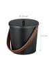 relaxdays Ascheeimer in Schwarz/ Braun - 4,5 Liter