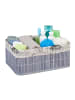relaxdays 4 x Aufbewahrungskorb in Grau - (B)38 x (H)16,5 x (T)28,5 cm