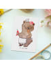 Mr. & Mrs. Panda Postkarte Köchin Herz ohne Spruch in Weiß