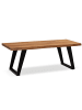 KADIMA DESIGN Couchtisch 120x60x46 cm Massivholz / Metall Baumkante, Design