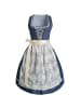 tectake Frauenkostüm Midi-Dirndl Kleinwalsertal Modell 2 in blau/weiß