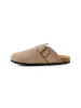 Camel Active Leder Pantolette mit Korkfußbett in Beige