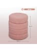 HOMCOM Fußhocker-Ø40 x 45H cm-Rosa