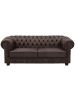 58 aufm Kessel SOFA 3-Sitzer Kath Echtleder (Antikoptik) braun