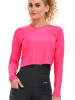 Winshape Functional Light Cropped Long Sleeve Top AET116 in neon pink