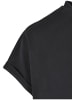 Urban Classics Urban Classics Damen Ladies Short Pigment Dye Cut On Sleeve Tee in black