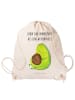 Mr. & Mrs. Panda Drawstring Bag Avocado Pfeifen mit Spruch in Creme