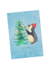 Mr. & Mrs. Panda Postkarte Pinguin Weihnachtsbaum ohne Spruch in Eisblau