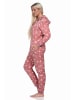 NORMANN Jumpsuit Schlafanzug Overall Coralfleece Tupfen Punkte in rosa