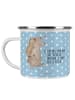 Mr. & Mrs. Panda Camping Emaille Tasse Papa Bär mit Spruch in Blau Pastell