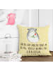 Mr. & Mrs. Panda Dekokissen Chinchilla Blume mit Spruch in Gelb Pastell