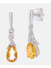 Diamant L'éternel Ohrringe aus 375 Weißgold mit 0.75 Karat Diamant mit Citrin