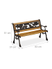 relaxdays Gartenbank Kinder in Natur - (B)83 x (H)120 x (T)37 cm