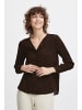 b.young Langarmbluse BYJOSA REG SHIRT - 20813832  Klassisches Sweatshirt mit V-Ausschnitt in Braun