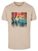 F4NT4STIC T-Shirt Berg Sonnenuntergang Retro in sand