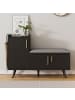 ABRIHOME Schuhbank in Schwarz mit 3 Stauraumtüren und Sitzfunktion B100 T34 H69 cm 