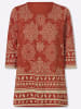 Sieh an! Longshirt in rostrot-beige-bedruckt