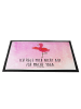 Mr. & Mrs. Panda Schmutzfangmatte Flamingo Yoga mit Spruch in Aquarell Pink
