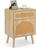 COSTWAY Nachttisch Rattan in Hellbraun