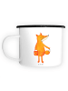 Mr. & Mrs. Panda XL Emaille Tasse Fuchs Laterne ohne Spruch in Weiß