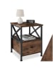 tectake Nachttisch Falkirk 40 x 41,5 x 55,5 cm, Industrial Holz dunkel, rustikal
