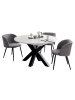 58 aufm Kessel ESSTISCH Rund ausziehbar Edda 9 130x130x78 Küchentisch Schwarz/Weiß