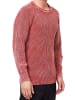 Rusty Neal Verwaschener Strickpullover im Vintage Look in Rot