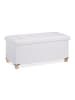 relaxdays Sitzbank in Weiß - (B)76 x (H)35 x (T)37 cm