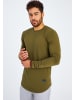 Leif Nelson Herren Longsleeve Rundhals LN-8394 in khaki