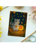 Mr. & Mrs. Panda Postkarte Waschbär Laterne Design ohne Spruch in Weiß