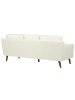Beliani 3-Sitzer Sofa LOKKA in Weiß/Braun - (W) 204 x (H) 85 x (L) 83 cm