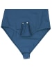 Alkato Damen Kurzarm Body mit Rundhalsausschnitt blickdicht Rippstoff in blue denim