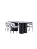 ebuy24 Essgruppe Olivia (7-teilig) Schwarz 100 x 210 cm