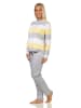 NORMANN Pyjama langarm Block Streifen - 64925 in gelb