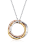 Elli Halskette 925 Rosegold Kreis, Bi Color_Tri Color in Silber