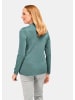 GOLDNER Kurzgröße:  Strickpullover Eleganter Ajourpullover mit Stehbund in graugrün