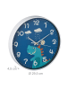 relaxdays Kinder-Wanduhr "Dinosaurier" in Blau - Ø 29,5 cm