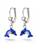 schmuck23 Ohrringe 925 Silber Delfin in Blau