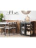 Beliani Servierwagen BOVES in Schwarz/Braun - (W) 76 x (H) 88 x (L) 48 cm