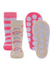 ewers 2er-Set Stoppersocken ABS 2er Pack Regenbogen/Ringel in sorbet pink-beige mel.