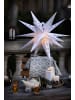 Sterntaler Dekostern | Weihnachtsstern mit Schneeflocken Design | Faltstern | Wei