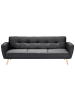 Beliani 3-Sitzer Sofa FLORLI in Schwarz/Braun - (W) 214 x (H) 82 x (L) 85 cm
