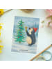 Mr. & Mrs. Panda Postkarte Pinguin Weihnachtsbaum Design ohne Sp... in Weiß