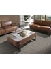 Angel Cerdá Couchtisch 2131 in Weiß / Dunkler Stahl / Walnuss – (B)140 x (H)40 x (T)75 cm