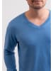 CASH-MERE.CH V-Ausschnitt Pullover in Capri Blau