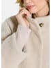 GOLDNER Flauschiger Kurzmantel mit Stehkragen in beige
