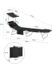 SoBuy Sonnenliege in Schwarz - (B)195 x (H)90 x (T)63cm